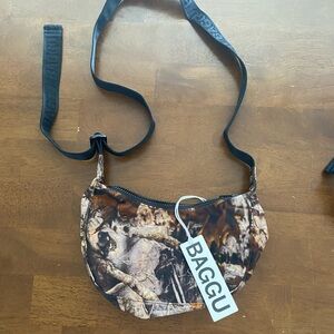NWT Baggu Small Crescent Bag - Photo Forest Print
